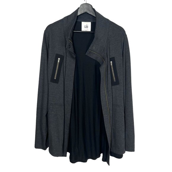 CAbi Jackets & Blazers - CAbi Grey Mesh Back Oversized Jacket XL